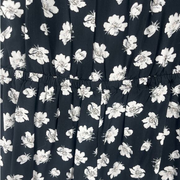 Abercrombi & Fitch Boho Floral Romper Sz S Indie Cottagecore Romantic Ruffle Tie - Picture 8 of 12